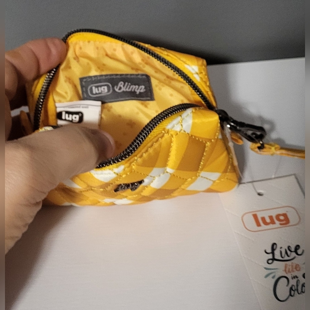 For Bagobsessed2026.                     NWT Lug Blimp Wristlet (Ginham Mustard) - Picture 3 of 5